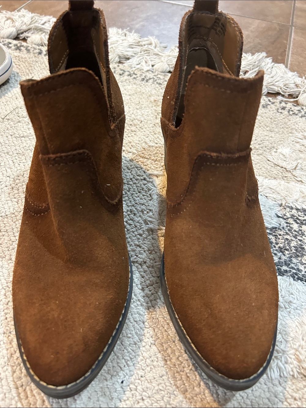 Sonoma Chestnut Brown Suede Ankle Booties